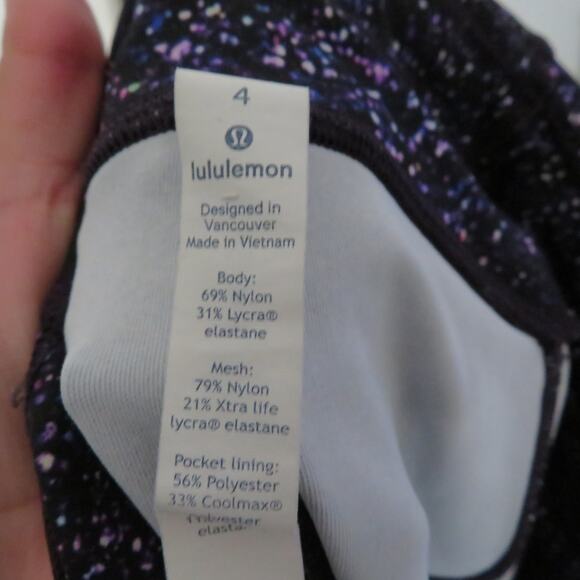 Lululemon Womens Sz 4 Crystalline Black Purple Galaxy Train Times 7/8 Legging - Picture 7 of 8